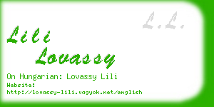 lili lovassy business card